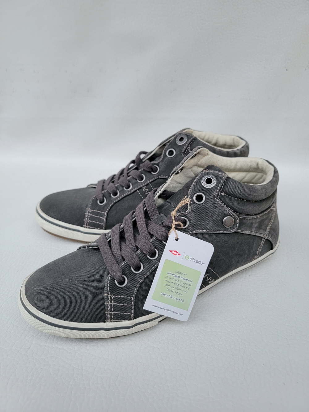 Taos Top Star High Top Women's 7 Gray Canvas Comfort Casual Sneaker Shoes The sh